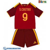Fotballdrakt Barn AS Roma Santiago Castro #9 Hjemmedraktsett 2026-27 Kortermet (+ Korte bukser)
